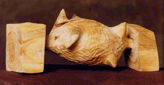abstract wood sculpture