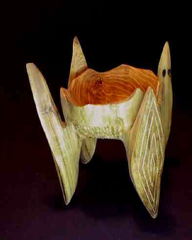 four legged wood bowl